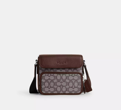 (PREORDER) COACH - Sullivan Flap Crossbody Bag In Signature Jacquard CT834 Oak Maple