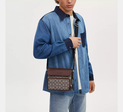 (PREORDER) COACH - Sullivan Flap Crossbody Bag In Signature Jacquard CT834 Oak Maple