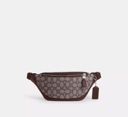 (PREORDER) COACH - Warren Mini Belt Bag In Signature Jacquard CT871 Sv/Oak/Maple