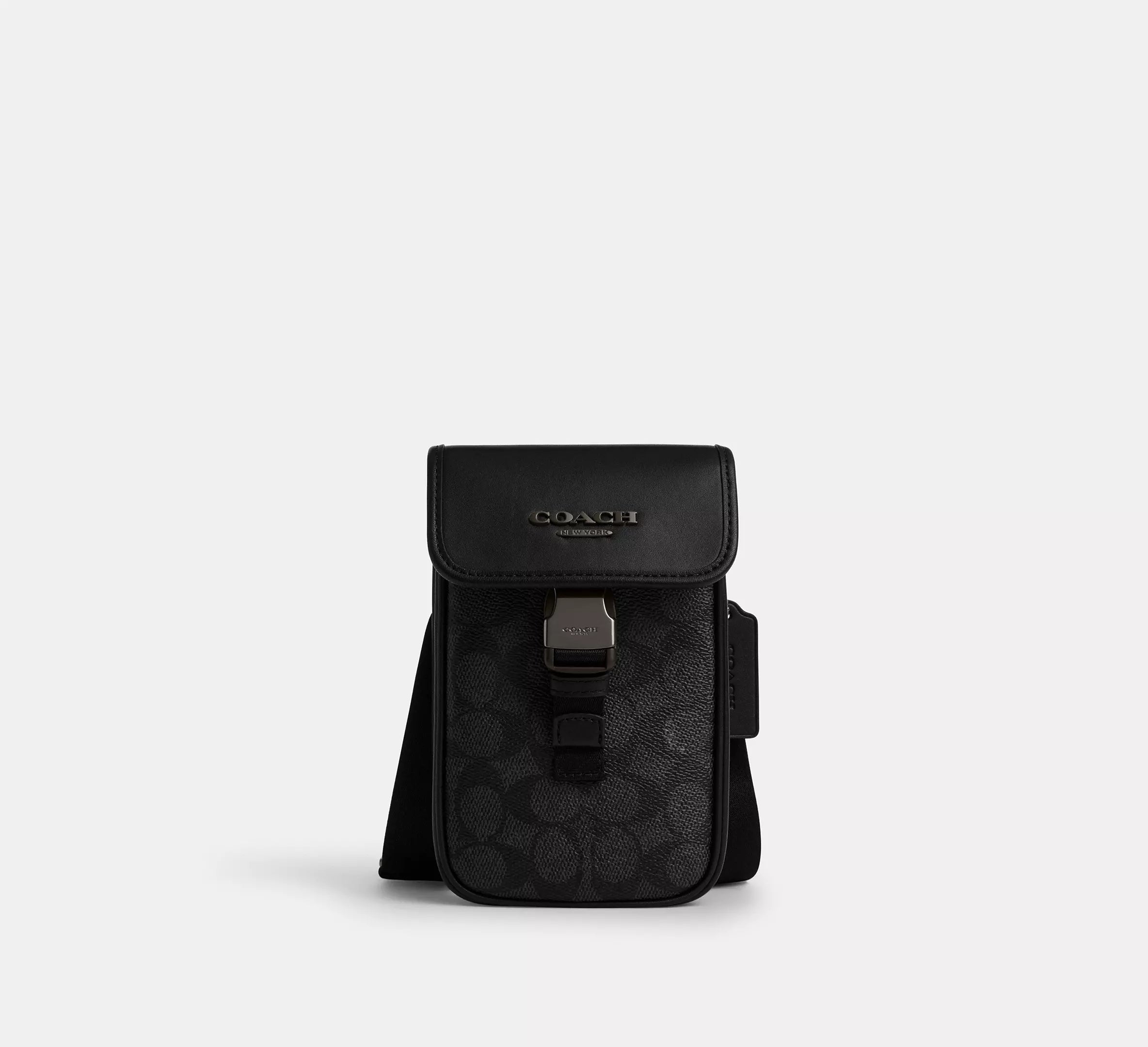 (PREORDER) COACH - Racer Phone Crossbody In Signature CT885 Charcoal Black