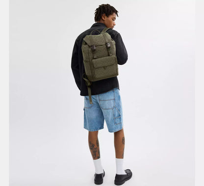 (PREORDER) COACH - LEAGUE FLAP BACKPACK IN SIGNATURE CANVAS JACQUARD CU070