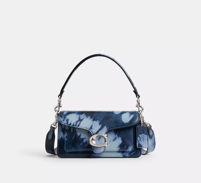 (PREORDER) COACH - Tabby Shoulder Bag 20 With Tie Dye Print CU079 Leather/Silver/Midnight Navy