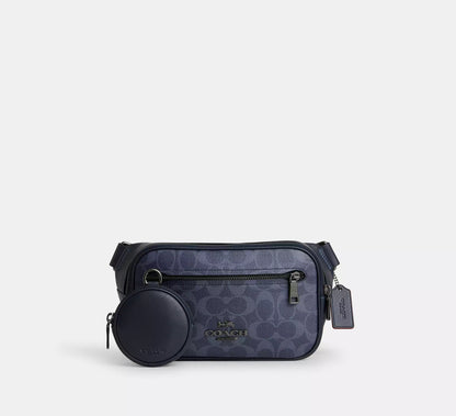 (PREORDER) COACH - Elias Belt Bag In Signature Denim CU551 Gunmetal/Denim/Midnight Navy