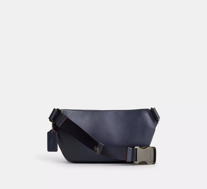 (PREORDER) COACH - Elias Belt Bag In Signature Denim CU551 Gunmetal/Denim/Midnight Navy