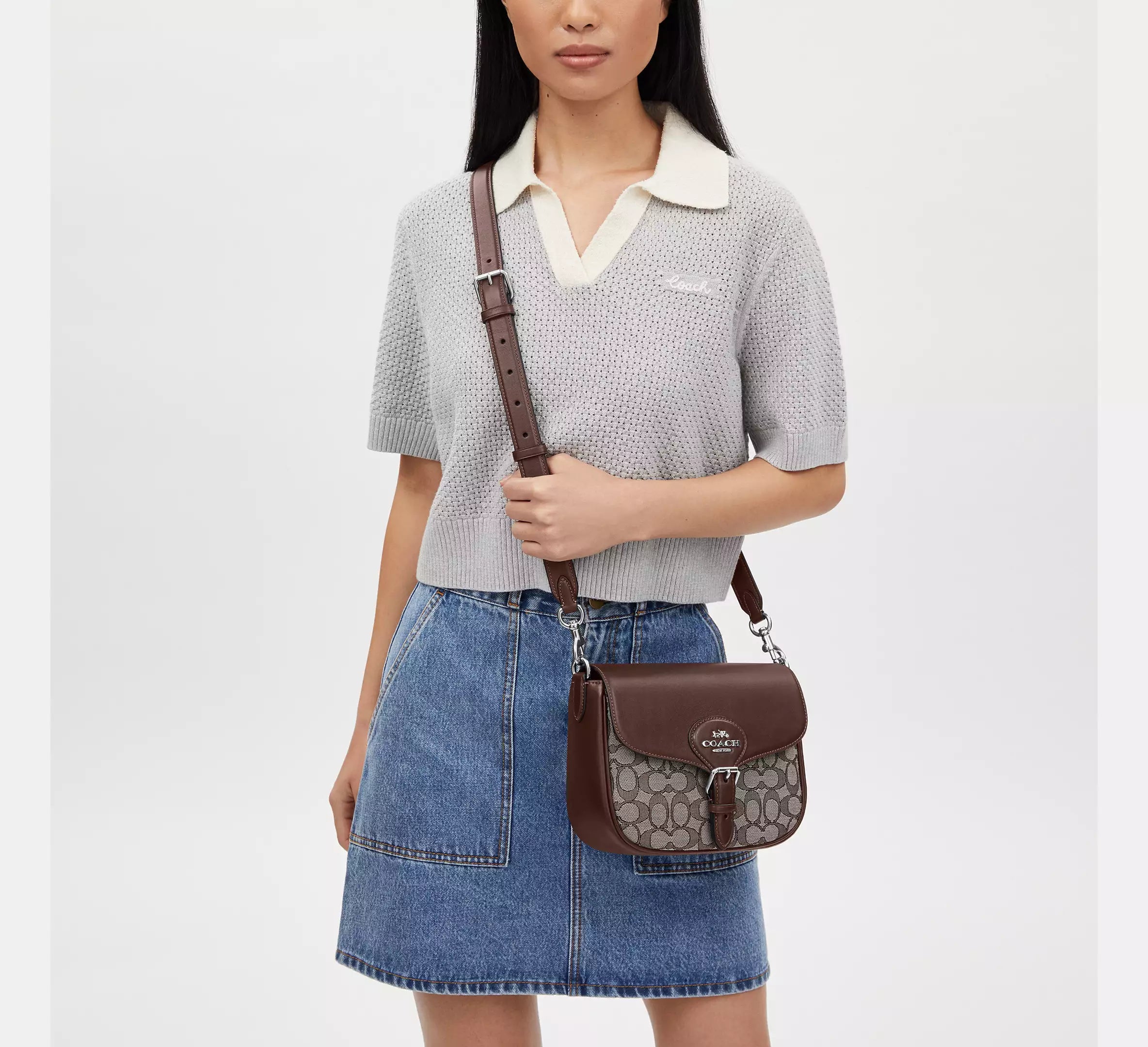 (PREORDER) COACH - Amelia Saddle Bag In Signature Jacquard CU998