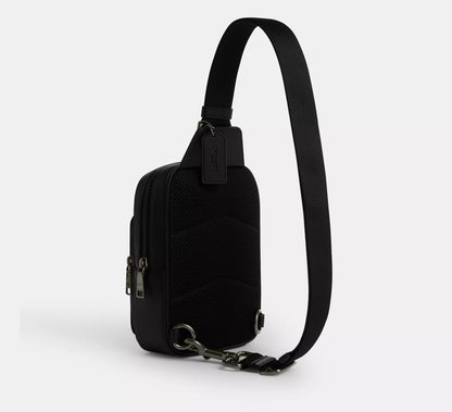 (PREORDER) COACH - Racer Sling Pack In Signature CV763 Charcoal Black