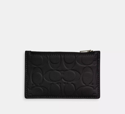 (ETA MID FEB🇲🇾) COACH - Zip Card Case In Signature Leather CY906 Black