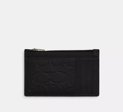 (ETA MID FEB🇲🇾) COACH - Zip Card Case In Signature Leather CY906 Black